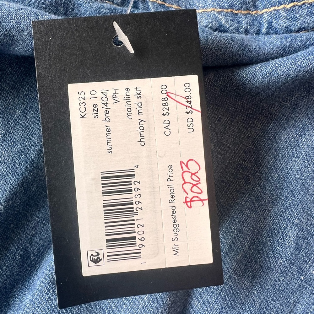 Kate Spade Mainline Chambray Midi Skirt NWT Size 10 - Picture 7 of 11